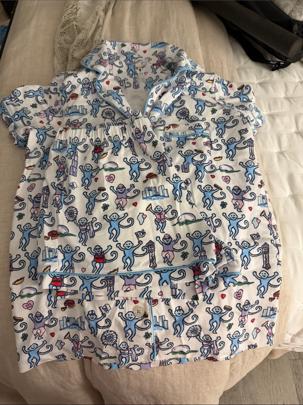 Roller Rabbit Chicago Monkey Polo Pajamas - XS
